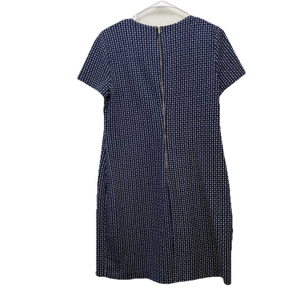 Calvin Klein Navy Blue‎ Tweed Short Sleeve Shift Dress Size 10 - Picture 6 of 11